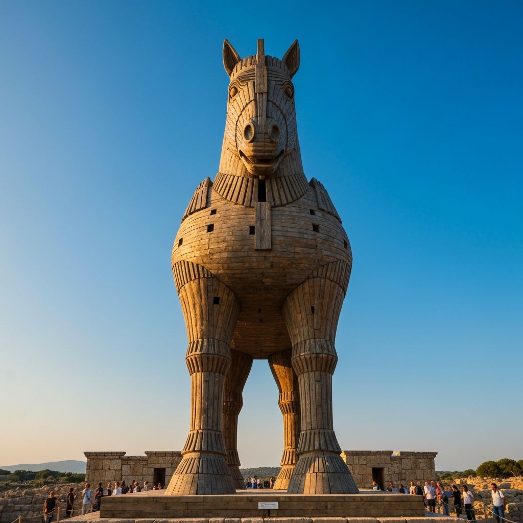 Famous Trojan Horse at Troy Ancient City